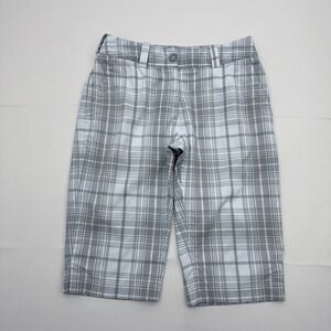 Nike Golf Tour Performance Bermuda Shorts 26" Womens Sz 0 Dri Fit‎ Gray Plaid